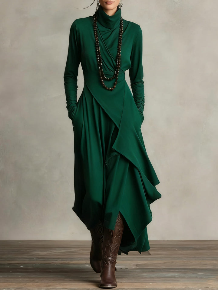Sierra | Elegant Hög Nack Maxi Klänning