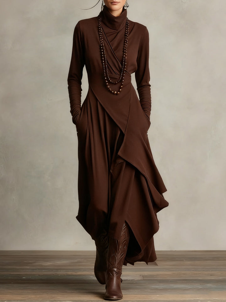 Sierra | Elegant Hög Nack Maxi Klänning