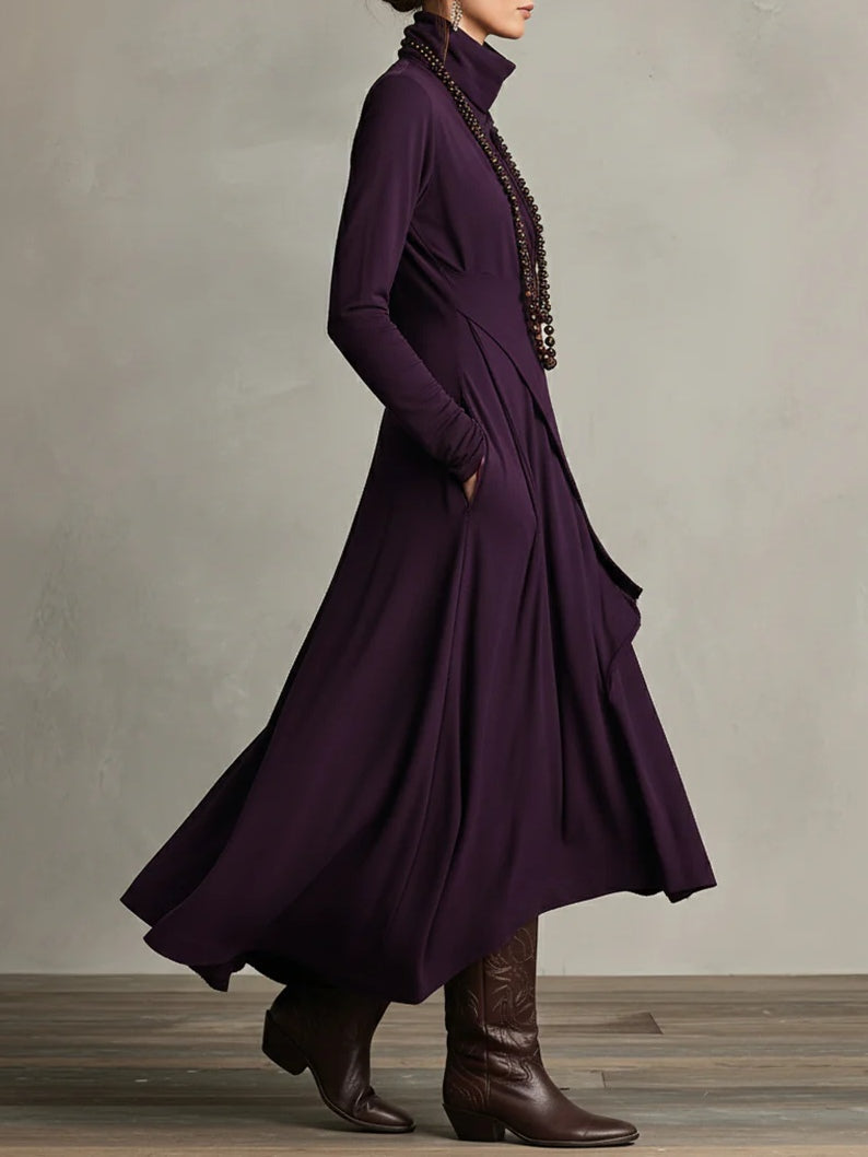 Sierra | Elegant Hög Nack Maxi Klänning