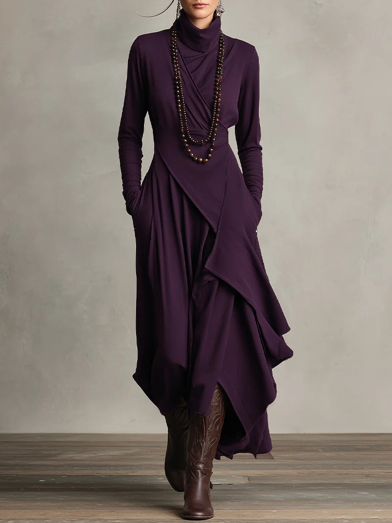 Sierra | Elegant Hög Nack Maxi Klänning
