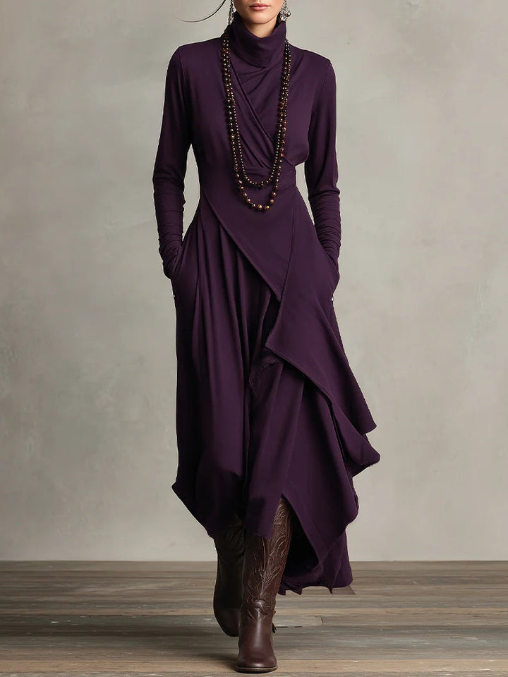 Sierra | Elegant Hög Nack Maxi Klänning