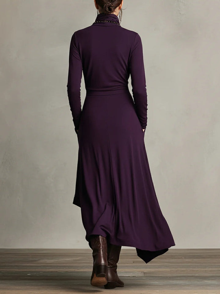 Sierra | Elegant Hög Nack Maxi Klänning