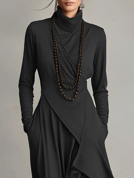 Sierra | Elegant Hög Nack Maxi Klänning