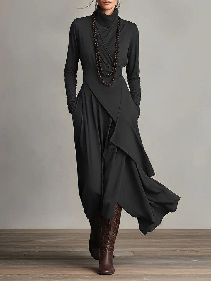 Sierra | Elegant Hög Nack Maxi Klänning