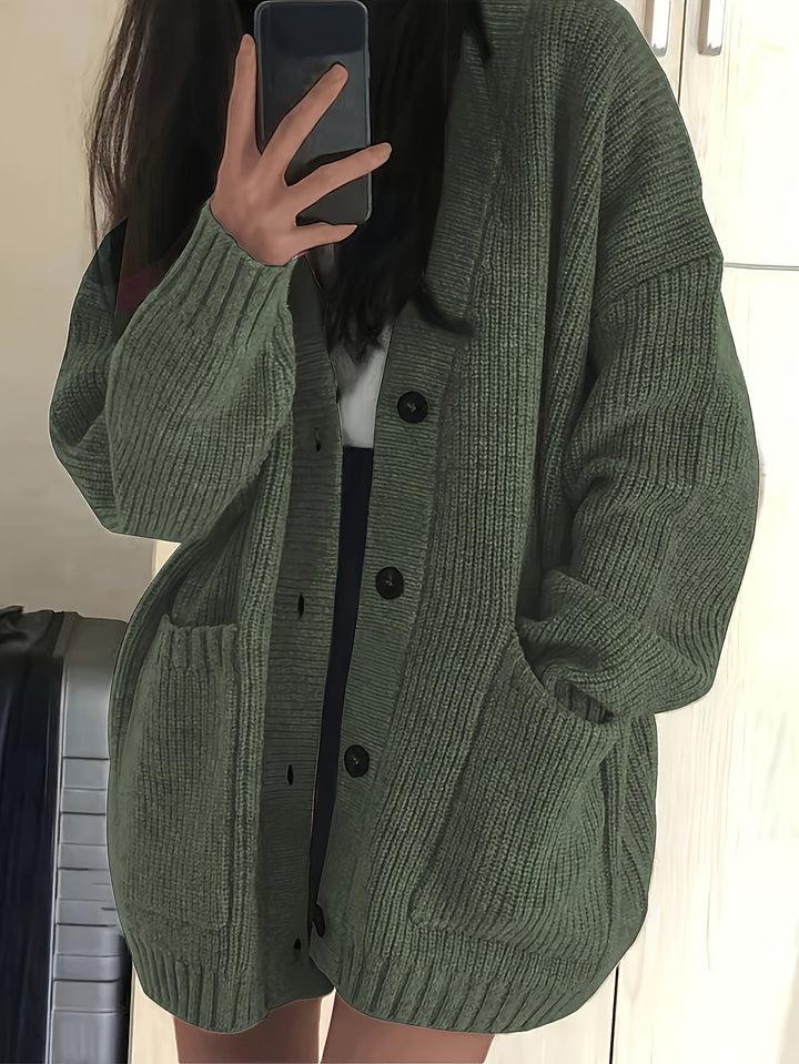 Maisie | Avslappnad Knapplång Cardigan