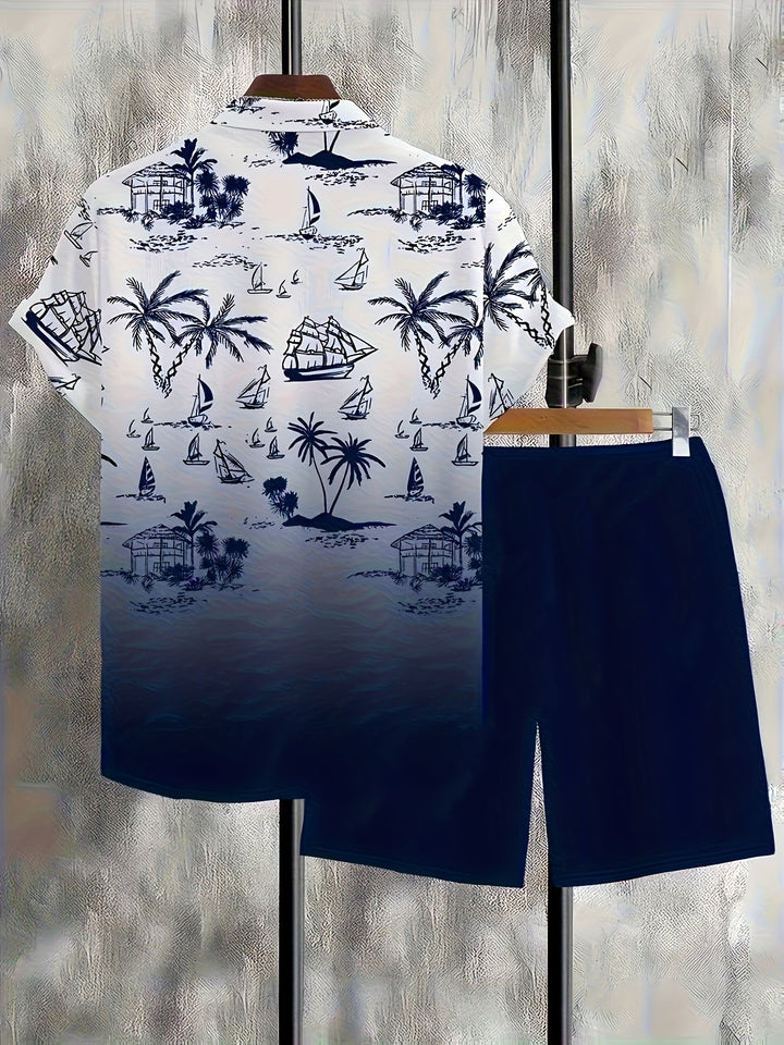 Garrett | Tryckt Skjorta och Shorts Set