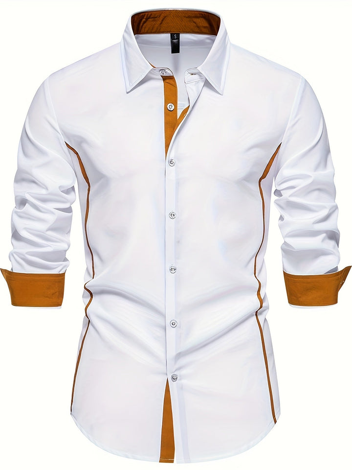 Anthony | Kontrast Trim Button-Up Skjorta