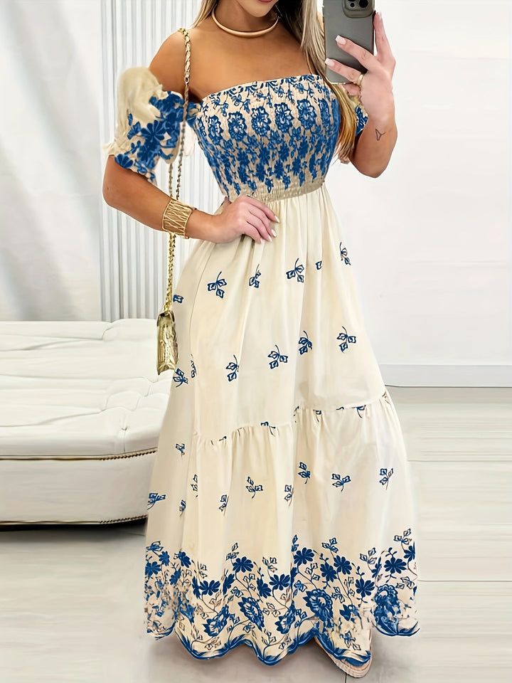 Seraphina | Off-Shoulder Blommig Maxiklänning