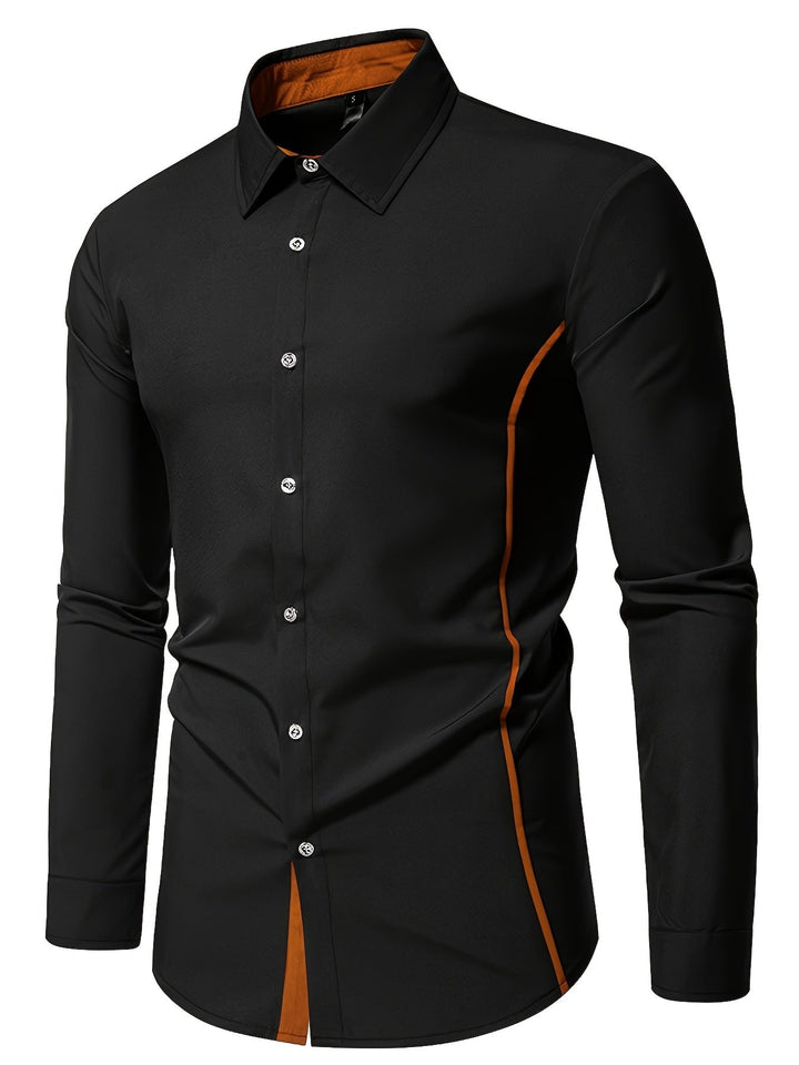 Anthony | Kontrast Trim Button-Up Skjorta