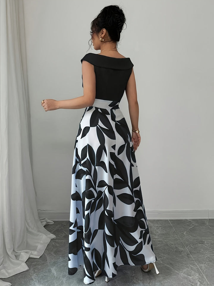 Lucille | Elegant Blommig Maxi Klänning