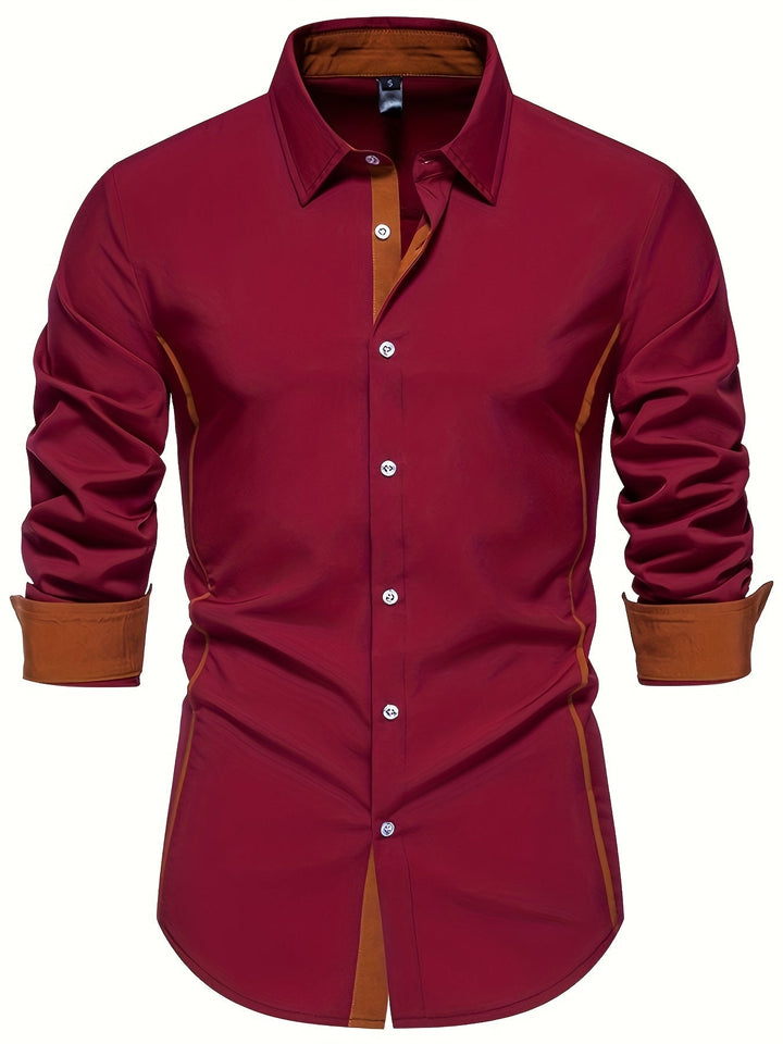 Anthony | Kontrast Trim Button-Up Skjorta