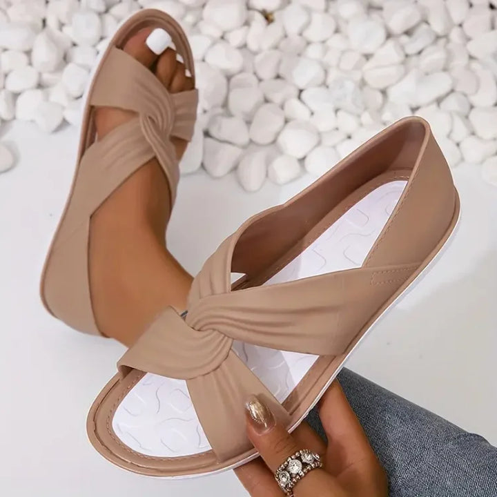 Elena | Dämpade Sandaler med Korsade Remmar