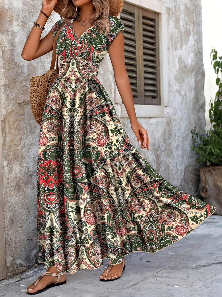 Roberta | Bohemisk Paisley Maxi Klänning