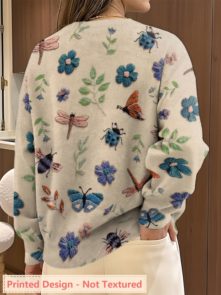 Elsie | Botanisk Tryckt Crewneck Tröja