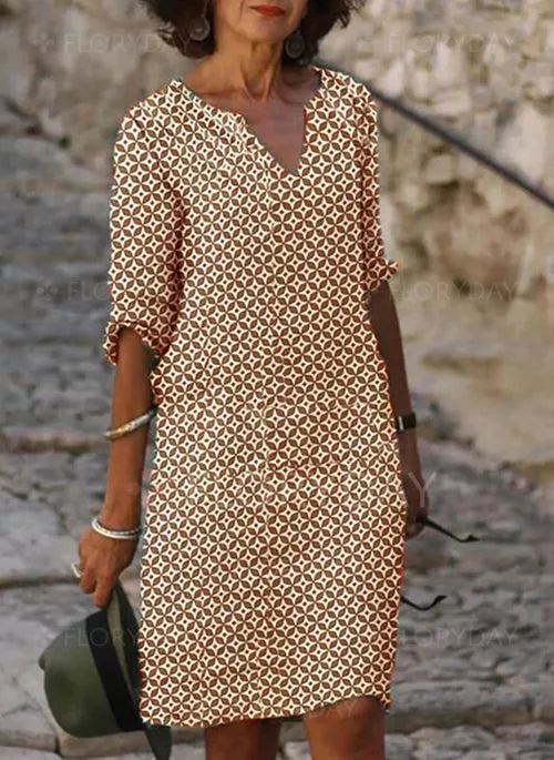 Celia | Vintage Split-Neck Sommarklänning
