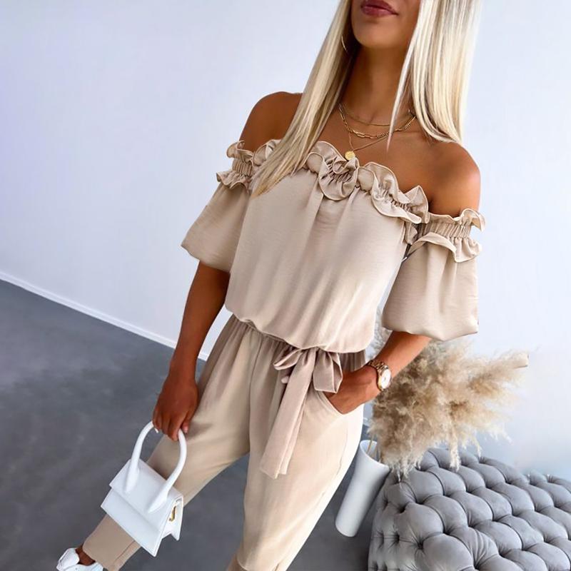 Carmella | Stilig Off Shoulder Knytmidja Jumpsuit
