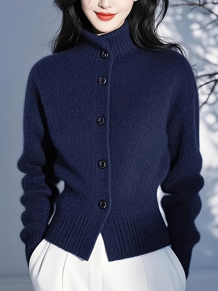 Margot | Höghalsad Knapp Cardigan