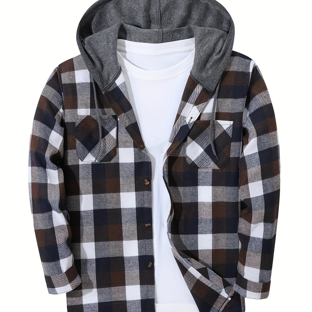 Braxton | Rutig Hoodie Skjorta