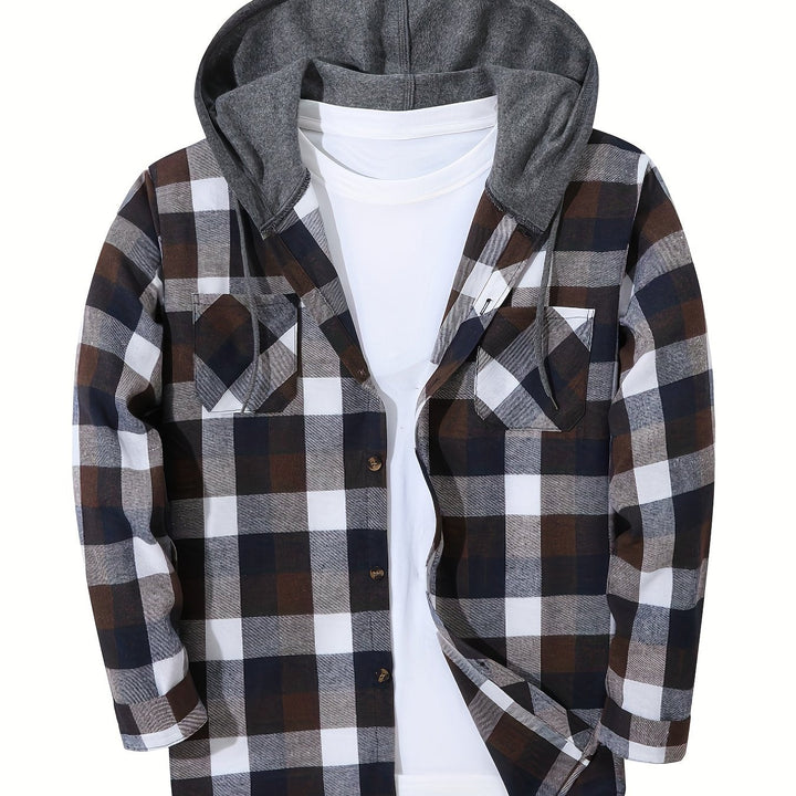 Braxton | Rutig Hoodie Skjorta