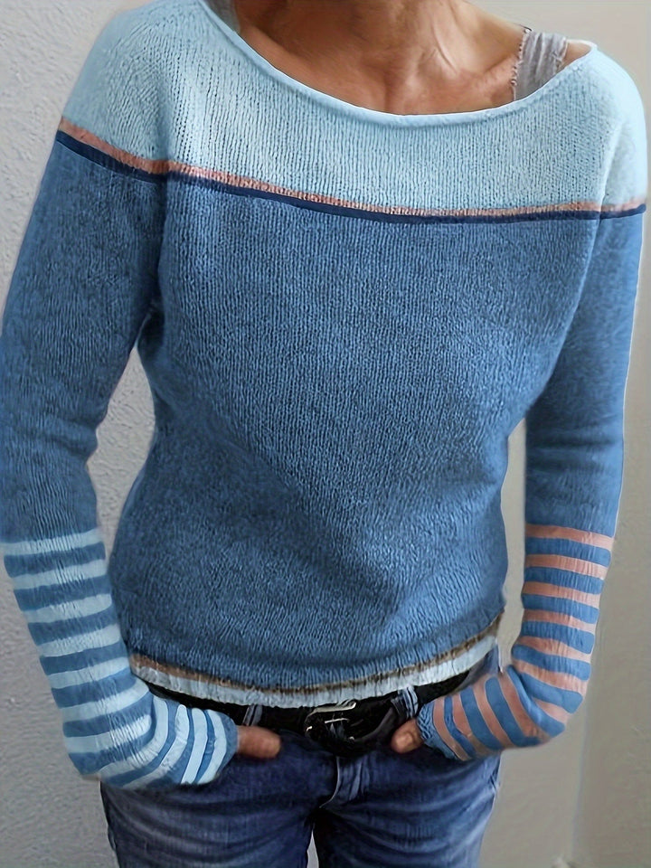 Francesca | Färgblöck Boat Neck Sweater