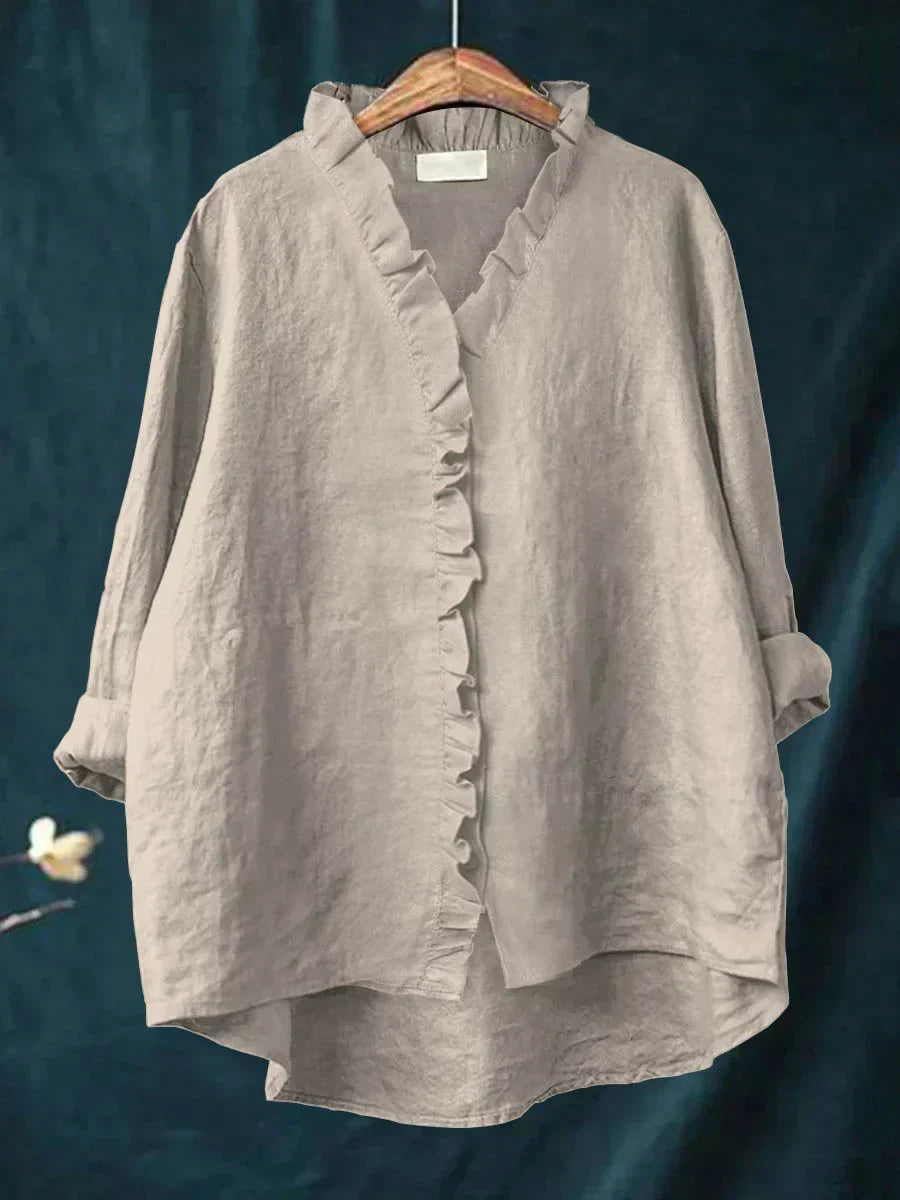 Eliza | Avslappnad Volang V-ringad Blus