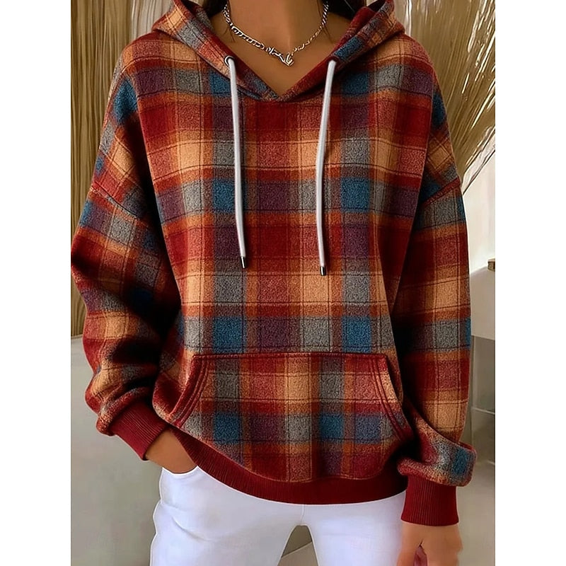 Sadie | Mysig Rutig Hoodie
