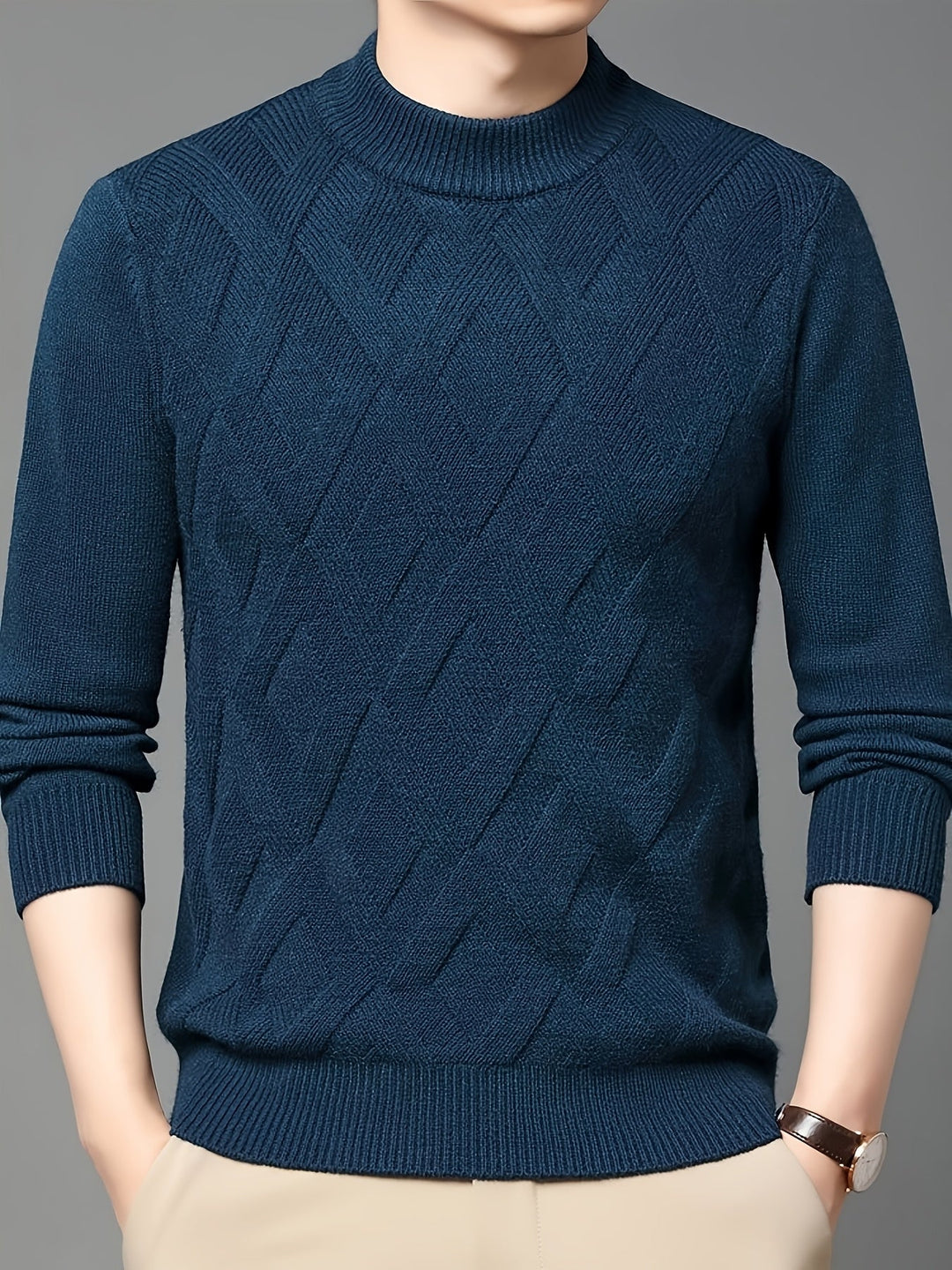 Ellis | Texturerad Mock-Neck Tröja