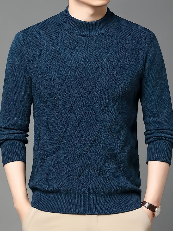 Ellis | Texturerad Mock-Neck Tröja