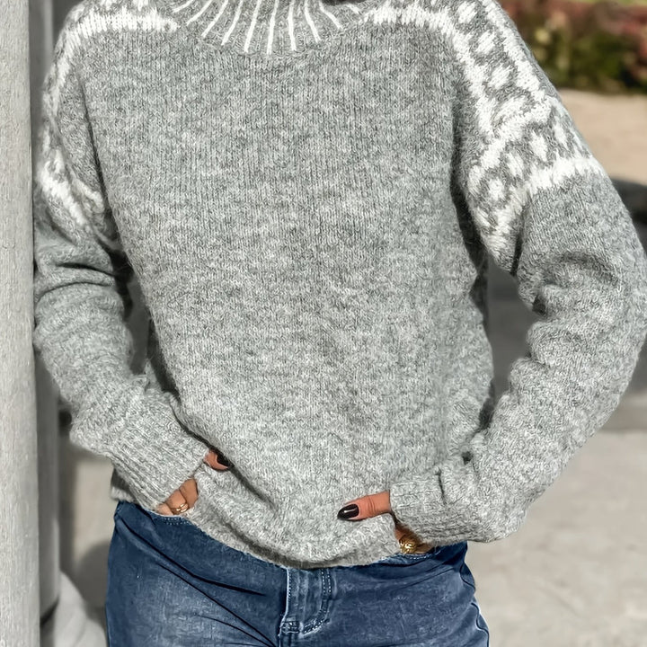 Corinna | Kontrast-Trim Mock-Neck Tröja
