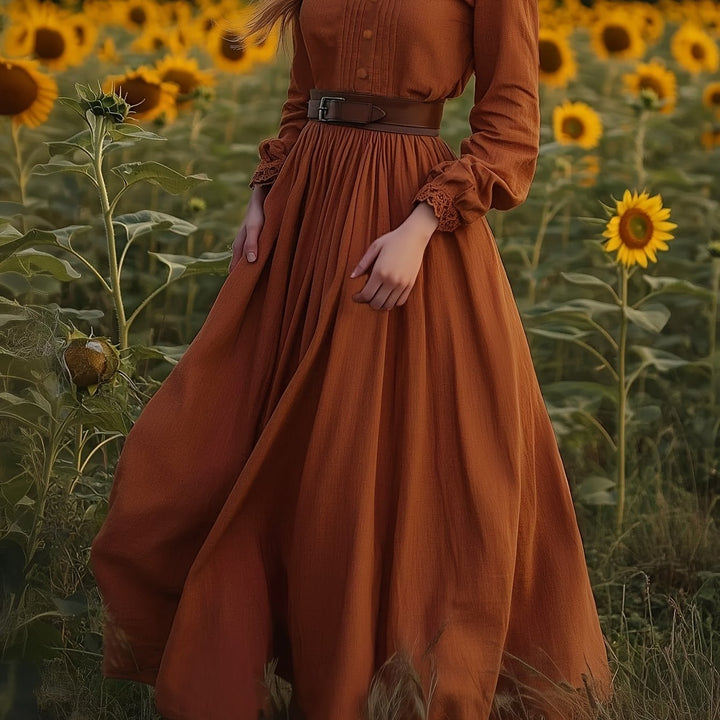 Emmeline | Vintage Plisserad Maxiklänning
