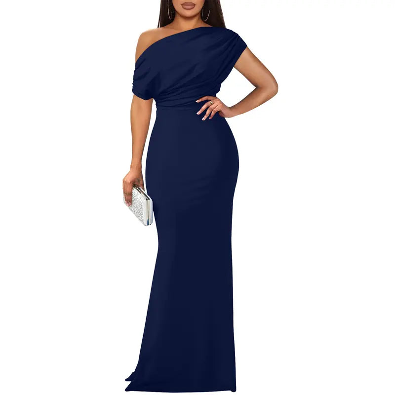 Ros | Elegant Off-Shoulder Aftonklänning