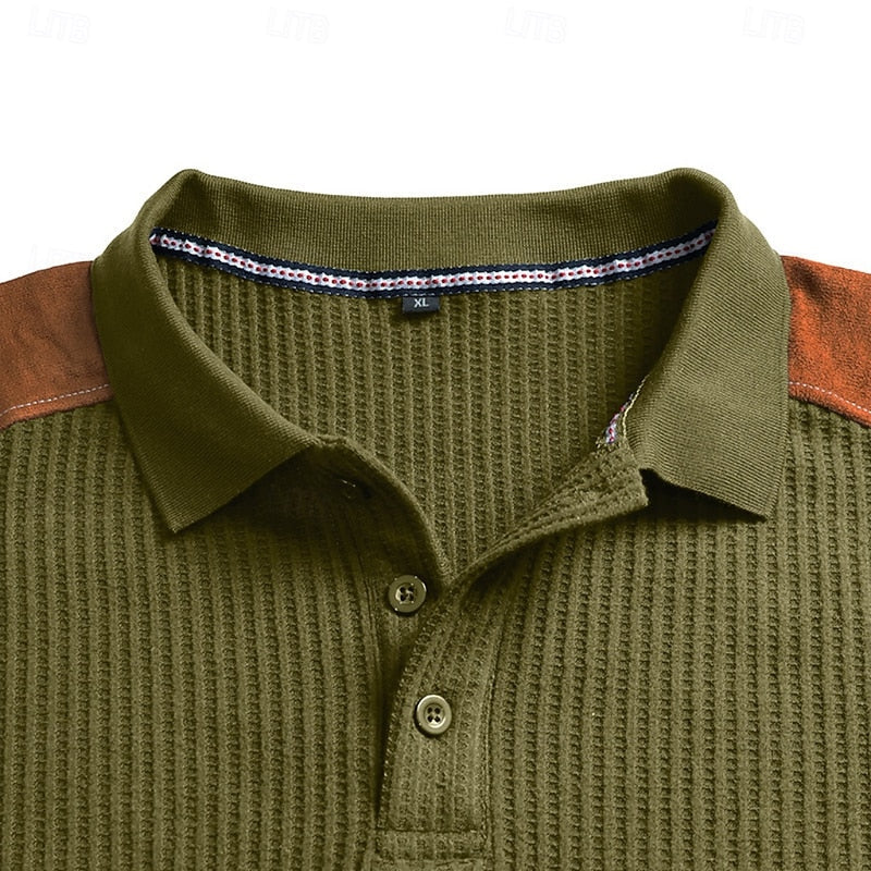 Bennett | Texturerad Färgblock Polo Skjorta