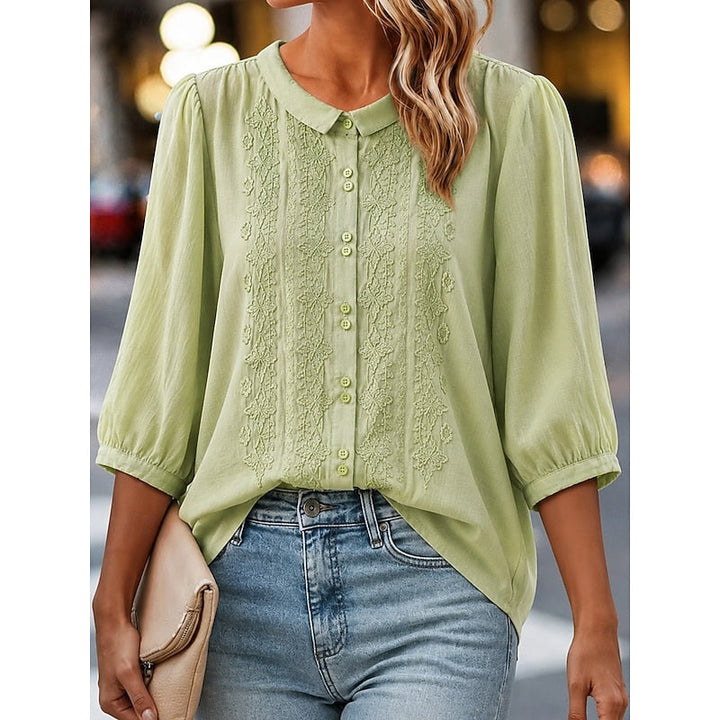 Paige | Broderad Peter Pan-krage Blus