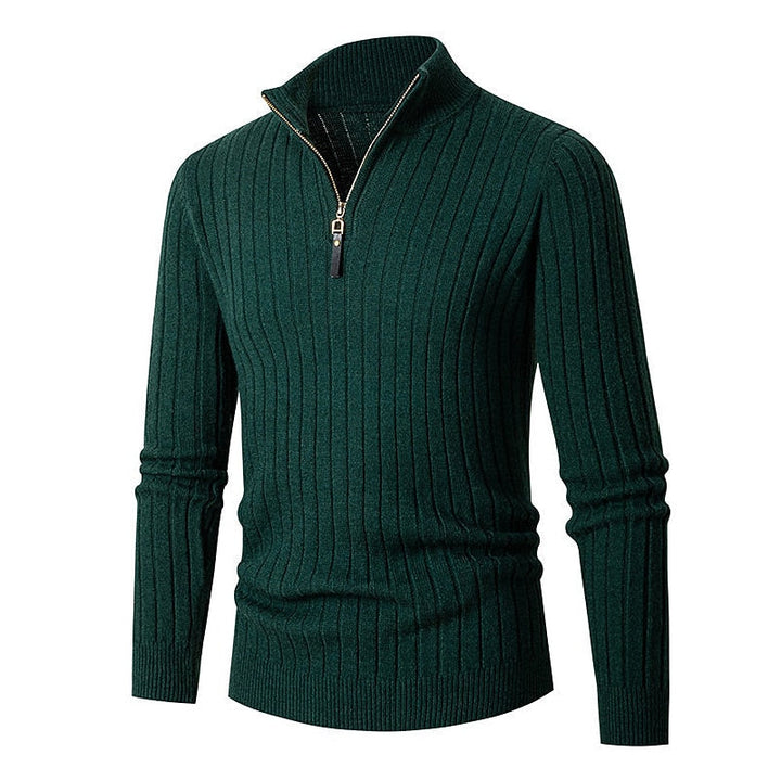 Gavin | Ribbade Kvartzip-Sweater