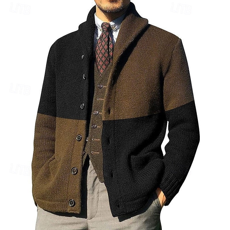 Frederick | Färgblock Skjortkrage Cardigan