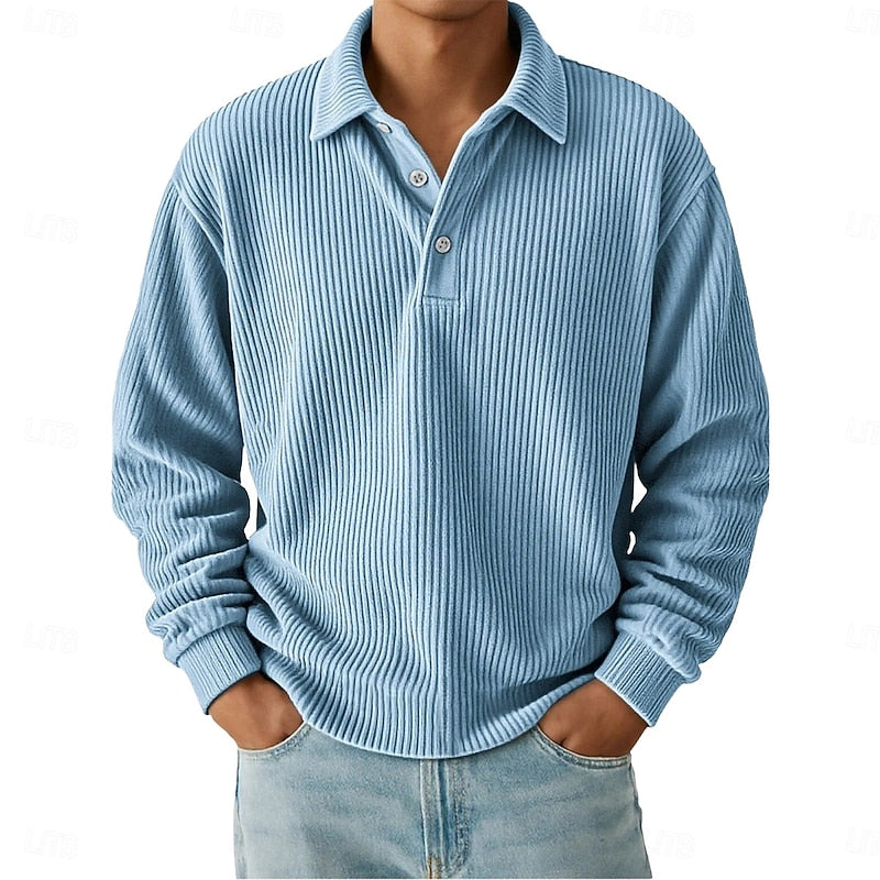 Wallace | Texturerad Polotröja med Lång Ärmar