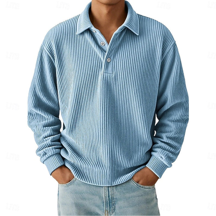 Wallace | Texturerad Polotröja med Lång Ärmar