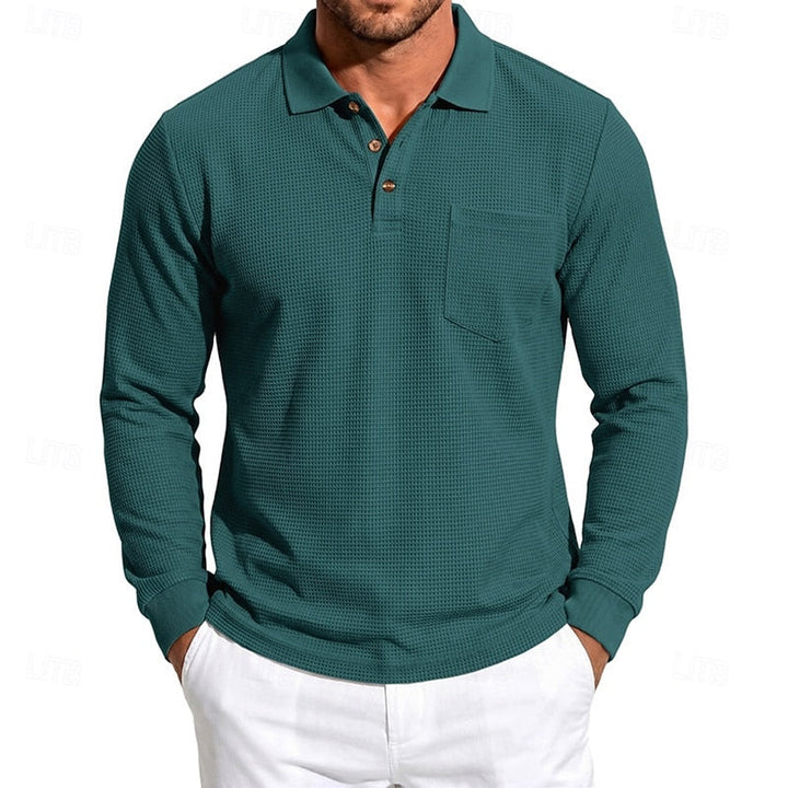 Quentin | Texturerad långärmad polo