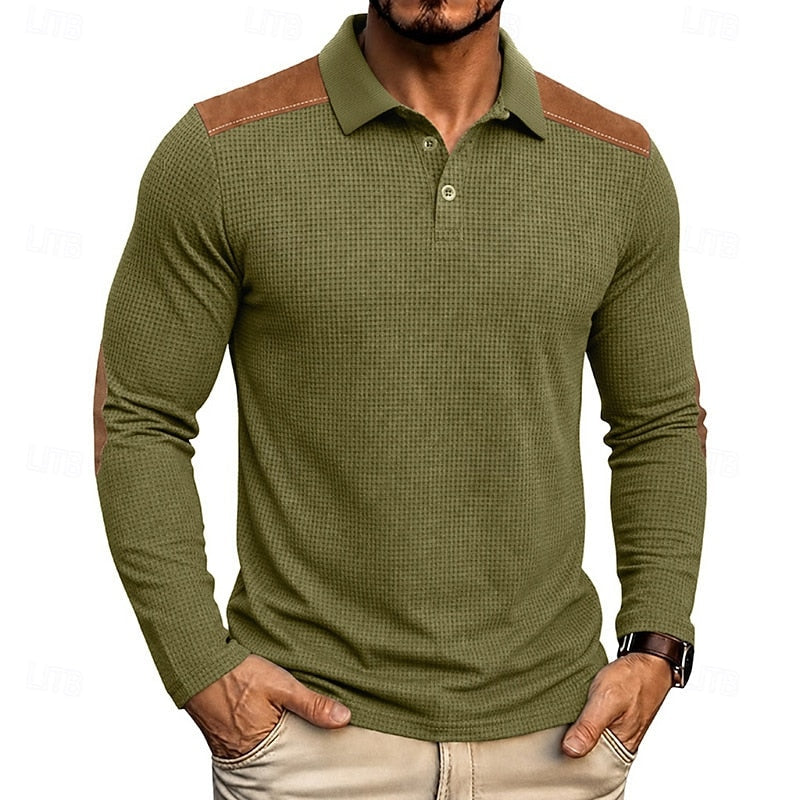 Bennett | Texturerad Färgblock Polo Skjorta