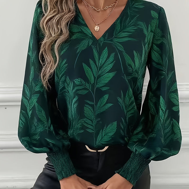 Elena | Botanisk V-ringad Blus