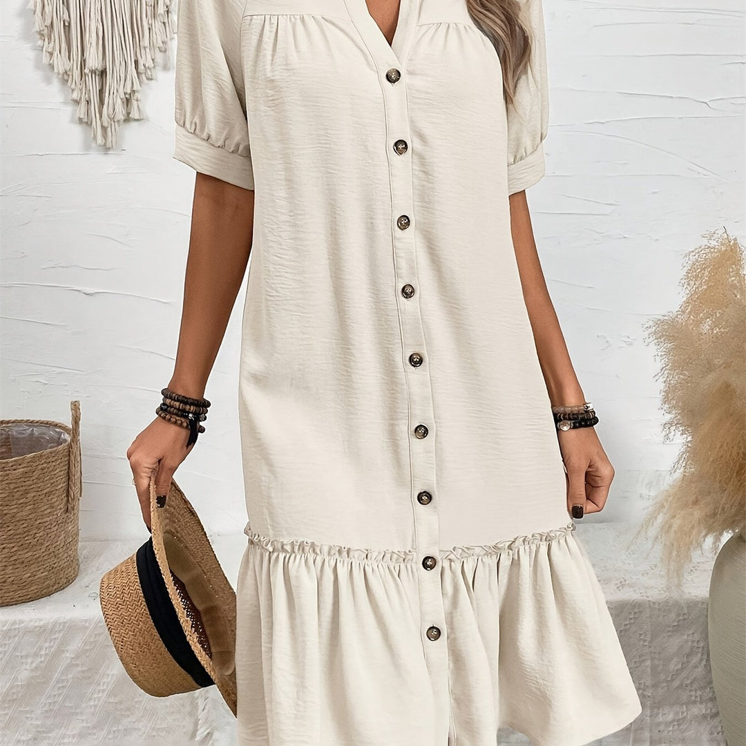 Maevelle | Knäppt Boho Midi Klänning