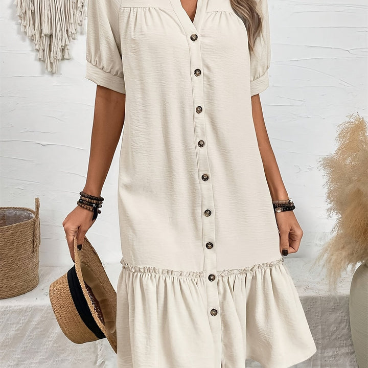 Maevelle | Knäppt Boho Midi Klänning
