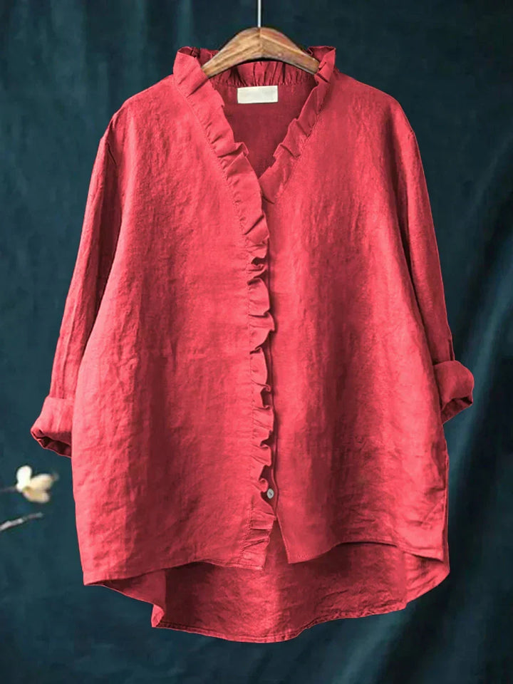Eliza | Avslappnad Volang V-ringad Blus