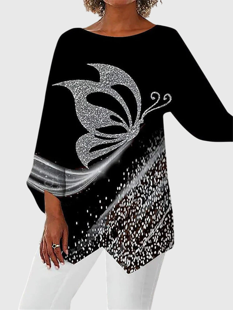 Kathleen | Shimmer Butterfly Långärmad Topp