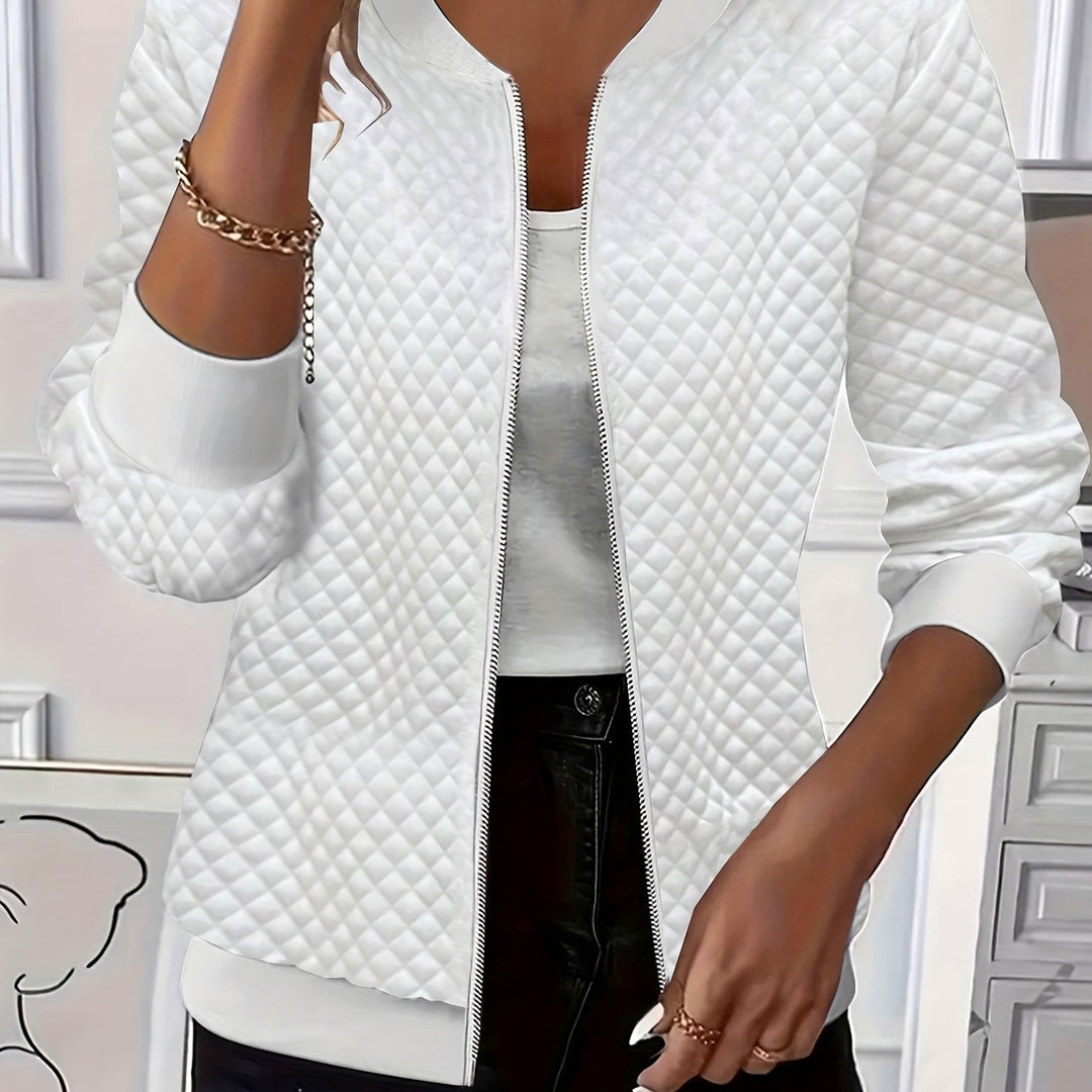 Carolyn | Kviltad-textur Baseballjacka