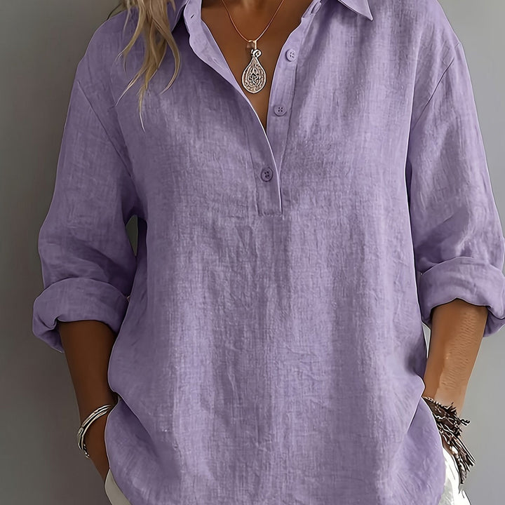 Freya | Avslappnad Blus med Krage