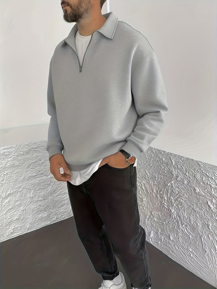 Nathaniel | Mysig Halv-Zip Sweatshirt