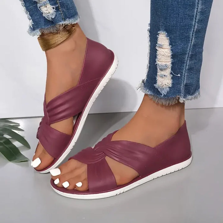 Elena | Dämpade Sandaler med Korsade Remmar
