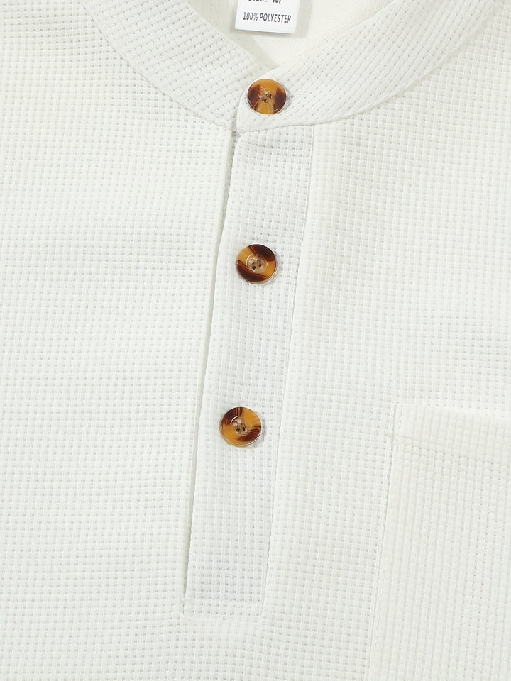 Jonathan | Texturerad långärmad Henley-skjorta