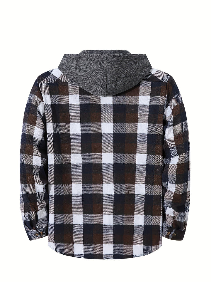 Braxton | Rutig Hoodie Skjorta